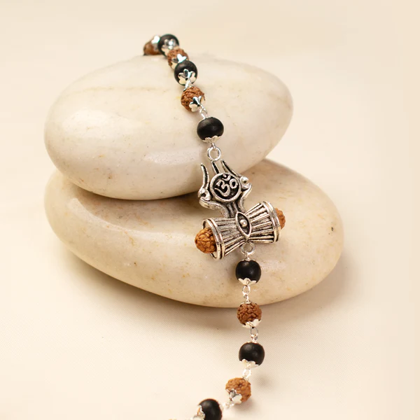 1-2026-03-13T105402.347 Om Trinetra Trishul Damru Karungali Rudraksha Bracelet - Image 1