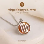 Virgo Pendant (कन्या राशि) with Carnelian