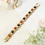 Metal Ruduraksha And Karungali Bracelet - Gold