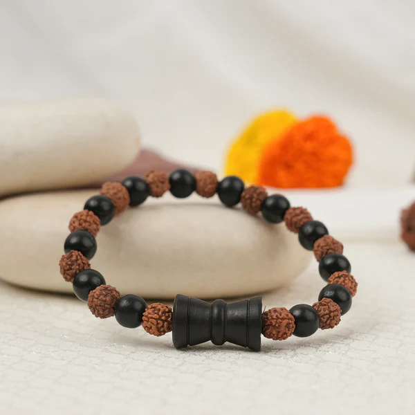1_3_7 Karungali Rudraksha Damru Bracelet - Image 1