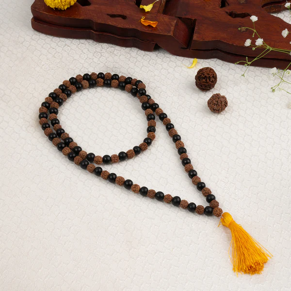 1_52_2c5911a0-c0ac-41fd-bc03-6ba0cab08401 Divya Raksha Rudraksha & Karungali Mala 8mm - 108+1 Beads - Image 1