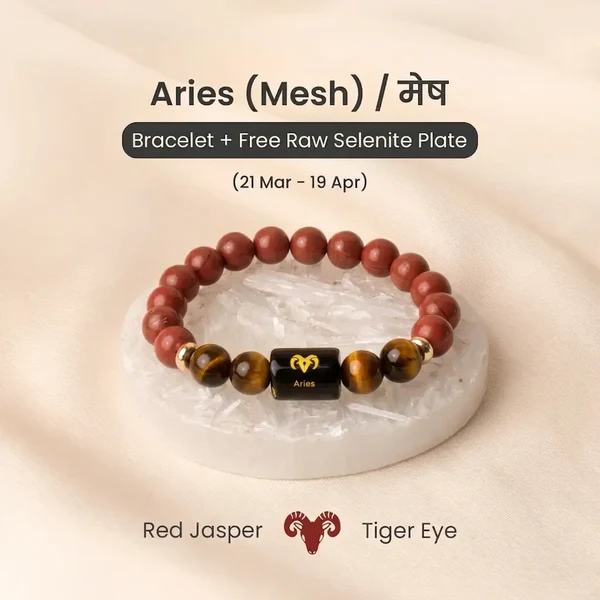 Aries_9d4e3eba-c757-4855-9a66-cfd12e2e85b2 Aries (मेष राशि) Zodiac Red Jasper & Tiger Eye Bracelet - Image 1