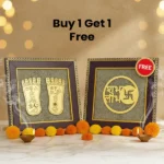 Lakshmi Charan Paduka Frame with FREE Subh Labh Pyrite Frame