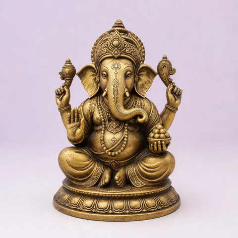 brass-ganesha-idol-480w Brass Ganesha Idol - Image 1